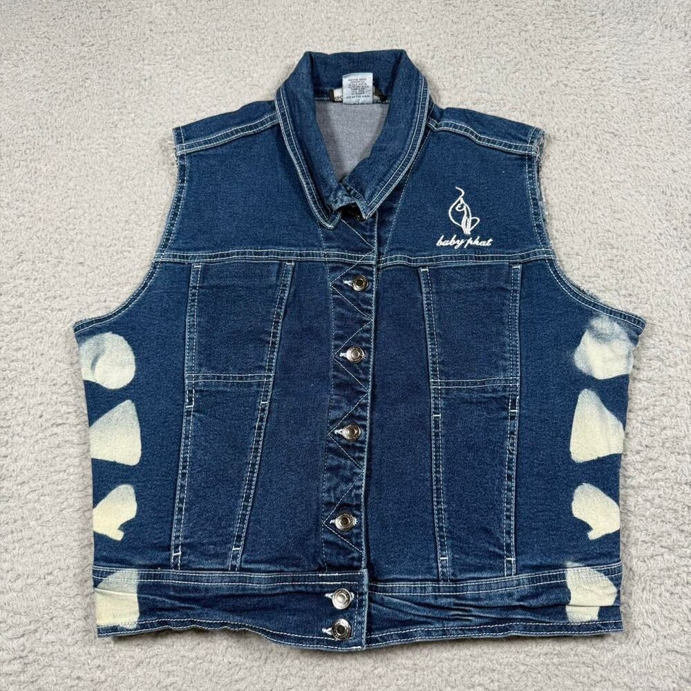 Baby-phat Women's Blue and Navy Gilet